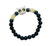 HUANGING Pulseras brillantes de resina con cierre magnético, regalo para mujeres, mejores amigas, parejas, eventos nocturnos, pulseras a juego con dijes de gatito, talla única, como se describe
