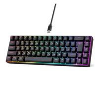 HUANGING Teclado portátil de membrana de máquina de escribir de 68 teclas, 18 tipos de retroiluminación de color, teclado ruso en inglés para oficina y juegos