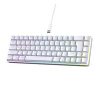 HUANGING Teclado portátil de membrana de máquina de escribir de 68 teclas, 18 tipos de retroiluminación de color, teclado ruso en inglés para oficina y juegos