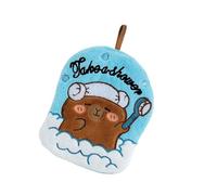 HUANGING Toalla de mano suave y absorbente con diseño de animales, para cocina, baño, fácil de usar con gancho para colgar