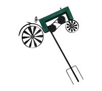 HUANGING Tractores de hierro antiguo para molino de viento, estaca de tierra, decoración artesanal de jardín con ruedas giratorias para paisaje