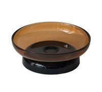 Huangj-0527 Frutero de cristal con pedestal, transparente, decorativo, for servir aperitivos, perfecto for la sala estar Frutero para Mesa(Bruin)