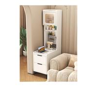 Huangj-0527 Gabinete de Barra de café Aparador for sofá, Mesa de salón Lateral Lujo con luz Pizarra, Esquina for el hogar, té Sencilla y Moderna, aparador Estrecha(Blanco,30x60x185cm)