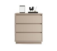 Huangj-0527 Mesita de Noche Madera Gran Capacidad con Tres cajones, Mueble Almacenamiento for Dormitorio, Color Caqui Mesita de Noche con cajones(Medio)