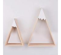 Huangj-0527 Soporte de Estante de Montaje en Pared 2 unids/Set decoración del hogar estantes flotantes de Pared for Sala Estar Estante Dormitorio Triangular Madera exhibición Flotante la(Blanco)