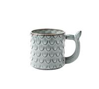 Huangj-0527 Taza de té Juego de 1 taza café cerámica con diseño peces, gran capacidad (16,91 oz), ideal for uso en la oficina y el hogar