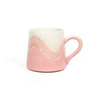 Huangj-0527 Taza de té Taza artesanal de transformación horno, juego 1 taza café rosa ámbar, capacidad 325 ml, ideal for regalar en pareja o niña