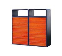 huanglyc-232 Bote de basura, Papelera de exterior de imitación madera, doble caja, de metal, comercial, Contenedores de basura al aire libre