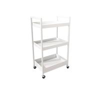 huanglyc-232 Carro de Almacenamiento, Estante for salón Belleza, for Flores, con Ruedas Arte del Hierro Carro de Cocina con Ruedas(Blanco)