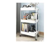 huanglyc-232 Carro Plegable Móvil De Cocina, Estante Almacenamiento, Piso Múltiples Capas, For Refrigerios Sala Estar, For Cesta Verduras Carro de Cocina con Ruedas(Blanco)