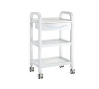 huanglyc-232 Carros Móviles, Estantes De Almacenamiento Varios Niveles Piso A, for Salones Belleza, Cocina, Baño, Sala Estar Pequeños Carro de Cocina con Ruedas(Blanco)