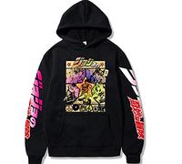 HUANHE Jojos Bizarre Adventure Sudaderas con Capucha Unisex Anime Japonés Jojo Printed Hombres Sudadera con Capucha Streetwear Sudaderas Casuales
