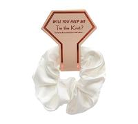 HUANIZI Coleteros gruesos de satén para dama de honor, para despedida de soltera, boda, coletero para mujer, color blanco