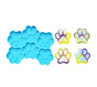 HUANIZI Molde de resina para joyas, llavero de resina con forma de pata de gato, molde de silicona para colgante de resina, llavero, collar, aretes, fabricación de joyas