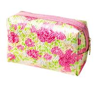 HUANIZI Neceser impermeable de gran capacidad, neceser de viaje, maquillaje, estampado de flores, organizador de cosméticos para mujeres y niñas, Rosa R, As the Picture Show