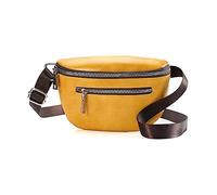 HUANIZI Riñonera de moda para mujer, media luna, gran capacidad, riñonera con correa ajustable, Amarillo, 21x8x14cm