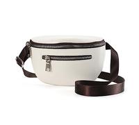 HUANIZI Riñonera de moda para mujer, media luna, gran capacidad, riñonera con correa ajustable, Blanco, 21x8x14cm