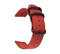 HuanJ Correa De Cuero Genuino Crazy Horse 18mm 20mm 22mm Hebilla De Acero Inoxidable For Hombres Correa De Reloj De Pulsera Suave De Repuesto De Liberación Rápida(Red,22MM_BLACK BUCKLE)