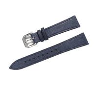 HuanJ Correa De Piel Italiana Curtida 20 Mm Y 22, Estilo Vintage, Grano Completo, Con Cierre Rápido Textura Lino(NAVY BLUE,22mm)