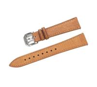 HuanJ Correa De Piel Italiana Curtida 20 Mm Y 22, Estilo Vintage, Grano Completo, Con Cierre Rápido Textura Lino(TAN,22mm)