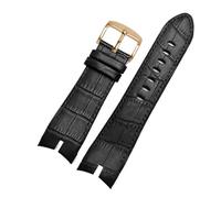 HuanJ Correa De Reloj De Cuero Genuino De 26 Mm Compatible Con La Correa De Reloj Roger Dubuis EXCALIBUR Con Esfera De 42 Mm, Accesorios For Hombre(Black gold)