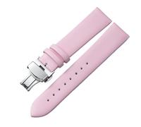 HuanJ - Correa de reloj de piel auténtica, piezas y accesorios, correa suave y delgada con cierre automático de mariposa de acero inoxidable, 22mm, Cuero, No es una piedra preciosa