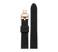 HuanJ Correa De Reloj Silicona Con Dibujo Neumático Carreras, Compatible Relojes Estilo 21 Mm(Black Rose 1,19mm)