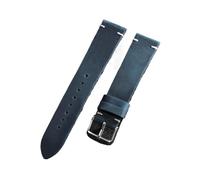 HuanJ Correa De Reloj Vintage 18 Mm, 20, 21, 22 Y 24 Con Costuras Piel Vaca Aceite Caballo Loco(Blue,20mm)