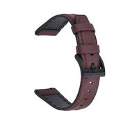 HuanJ Correas De Reloj Vintage De Silicona Y Cuero Híbrido De 20 Mm Y 22 Mm, De Liberación Rápida, Con Costuras Hechas A Mano Y Correas Duraderas.(Coffee,20mm)