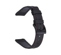 HuanJ Correas De Reloj Vintage De Silicona Y Cuero Híbrido De 20 Mm Y 22 Mm, De Liberación Rápida, Con Costuras Hechas A Mano Y Correas Duraderas.(Black Red Line,22mm)