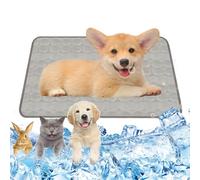 Huanmin Alfombra Refrescante para Perros Gatos 62 x 50 Cm Dog Cooling Mat, Colchon Perro Fresco, Manta Enfriadora P-erros, Manta Fria para P-erros Grandes, para Mascotas Alfombrilla (Gris M)