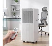 HUANQIN Aire Acondicionado Portátil 12000 BTU para hasta 33 m², Unidad de Enfriamiento con Ventilador, Deshumidificador, Método Sueño, Temporizador 24H, Mando y Kit Mon, 10000 BTU, 10000 BTU