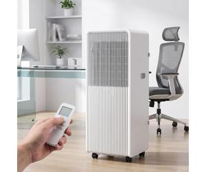 HUANQIN Aire Acondicionado Portátil 12000 BTU para hasta 33 m², Unidad de Enfriamiento con Ventilador, Deshumidificador, Método Sueño, Temporizador 24H, Mando y Kit Mon, 10000 BTU, 10000 BTU