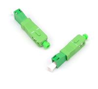 HUANR - Conector rápido de fibra óptica, 2 piezas SC/APC hembra a LC/APC macho, verde acoplador para fibra óptica, núcleo cerámico, para cables ópticos y paneles de elaboración de cerveza