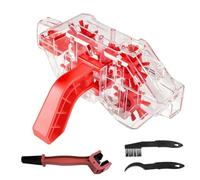 HUANR Dispositivo de limpieza de cadenas de bicicleta, transparente y visible, limpiador de cadenas de bicicleta con mango, kit de limpieza para bicicletas de montaña y bicicletas de carretera