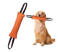 HUANR Mordedor Perro, 30 cm Salchicha Mordida para Perros, con 2 Anillos, Naranja Embutido de Manguera, Juguete para Remolcar Perros, para Juegos Interactivos con Perros