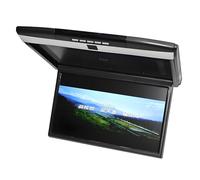 HuanSebesity 17.3" HD 1080pmonitor Abatible para Techo De Coche,Pantalla IPS Ultradelgada16:9,Reproductor Multimedia Mp5 con HDMI/USB/SD/FM,Control Remoto IR (Negro) Black