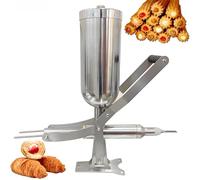 HuanSebesity 5l Inyector Crema Y Mermelada para Donas Y Churros,Máquina Rellenadora Manual,Multifuncional para Fruta Latina,Chocolate,Gelatina Y Pasticcería,Precisión Relleno 4pipes