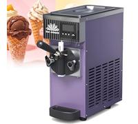 HuanSebesity Máquina Helado Suave Un Solo Sabor,Máquina para Yogur Helado 450w,Rendimiento 4-5kg/H,80-100 Conos/Hora,Tolva Refrigerada 2.5l,para Hogar,Bar Y Restaurante Purple