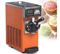 HuanSebesity Máquina Servicio Suave Multiusos,450w Un Solo Sabor Máquina Helado,Alta Producción 4-5kg/H,Función Preenfriamiento Inteligente,para Yogur Helado Y Postres Comerciales Orange