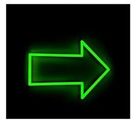 HUANTY Decoración de Fiesta con Letrero de neón Flecha De Dirección Luz Neón Navegación Inicio Bar Decoración La Habitación para Negocios Tienda Entrada(E,50X37cm)