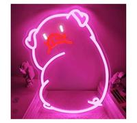 HUANTY Decoración de Fiesta con Letrero de neón Letrero De Neón LED De Cerdo para Decoración De Pared Letrero De Neón De Animal Rosa Regulable para Dormitorio 28x38.5cm