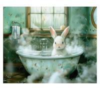 HUANTY Impresiones en lienzo para arte de pared Animales Divertidos Del Baño Toman Un Baño Bañera Arte Retro Póster Sin Marco Lienzo Pinturas Arte De Pared Imágenes Decoración Del Hogar(J,20x30cm)