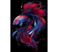 HUANTY Impresiones en lienzo para arte de pared Póster Con Ilustración De Animales De Peces Betta Tropicales, Sin Marco, Lienzo, Arte De Pared, Decoración Del Hogar(E,30x40cm)