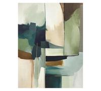 HUANTY Impresiones en lienzo para arte de pared Póster De Arte Abstracto Minimalista Clásico Moderno En Beige Y Verde, Sin Marco, Pinturas En Lienzo, Decoración Para Oficina Y Hogar.(yo,20x30cm)
