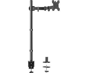HUANUO Brazo de monitor individual con poste extra alto de 39 pulgadas, soporte de escritorio ajustable para computadora para pantallas de 13 a 32 pulgadas y pantallas ultraanchas de hasta 38 pulgadas