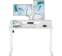 HUANUO Escritorio Elevable 120 x 60 cm con 2 Cajones, Escritorio Ajustable en Altura con Soporte Tipo Abrazadera en C, Mesa Elevale de Pie para Oficina en Casa con 4 Memorias de Altura