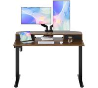 HUANUO Escritorio Elevable 120 x 60 cm con 2 Cajones, Escritorio Ajustable en Altura con Soporte Tipo Abrazadera en C, Mesa Elevale de Pie para Oficina en Casa con 4 Memorias de Altura