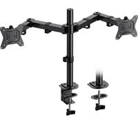 HUANUO Soporte 2 Monitores, Soporte Monitor Doble Totalmente Ajustable para Dos Pantallas LCD LED de Tamaño Desde 13 a 27 Pulgadas, 2 Opciones de Montaje, VESA 75/100