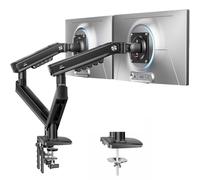 HUANUO Soporte Monitor Doble para Pantallas de 13 a 32" (máx. 9 kg), FlowLift Pro Brazo Monitor con Inclinación/Giro/Rotación, Montaje VESA sin Herramientas, Montaje por Mordaza-C u Ojal